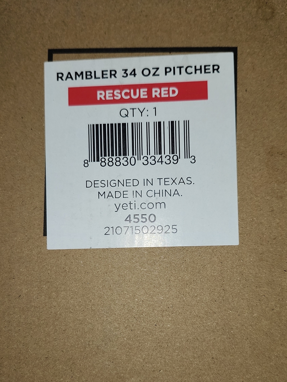 Yeti Rambler 34 oz Pitcher - Rescue Red Label - Picture 2 of 8